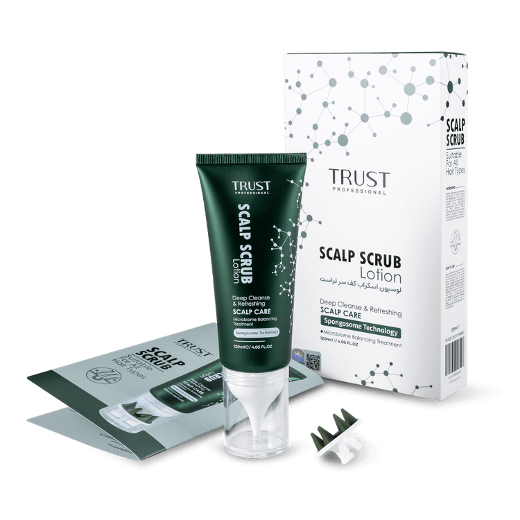 خرید لوسیون اسکراب کف سر (تقویت کننده و لایه بردار کنترل شده بدون صدمه به پوست سر تراست