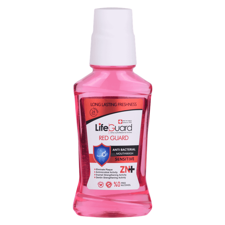 خرید دهانشویه بزرگسال حساس (Red Guard) برند لایف گارد با حجم 270 میلی لیتر